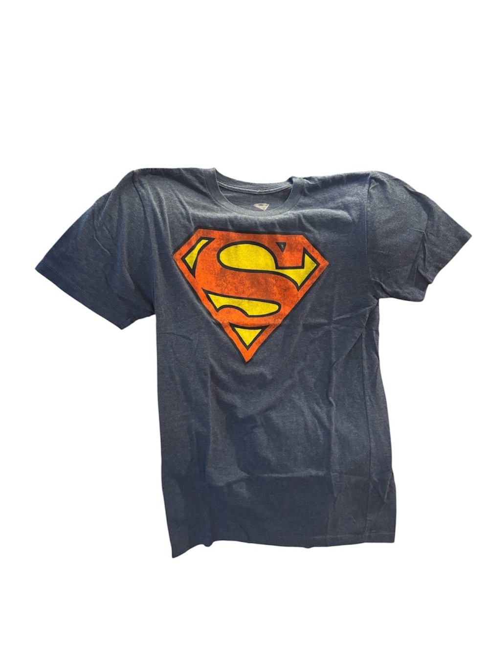 DC Comics Superman Logo Navy Heather T-Shirt Blue Size Small